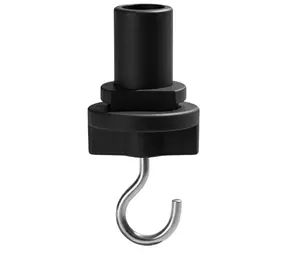 Qub 3-Phase Track Adapter with Hook - Black Qub 3-Phase Track Adapter with Hook - Black