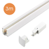 3-Circuit Track Rail - Surface Mounted - 3 Metres - White - incl. end feed & end cap 3-Circuit Track Rail - Surface Mounted - 3 Metres - White - incl. end feed & end cap