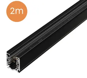 3-Phase Power Track - Surface Mounted - 2 Meter - Black - single rail 3-Phase Power Track - Surface Mounted - 2 Meter - Black - single rail