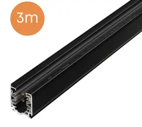 3-Phase Power Track - Surface Mounted - 3 Meter - Black - single rail 3-Phase Power Track - Surface Mounted - 3 Meter - Black - single rail