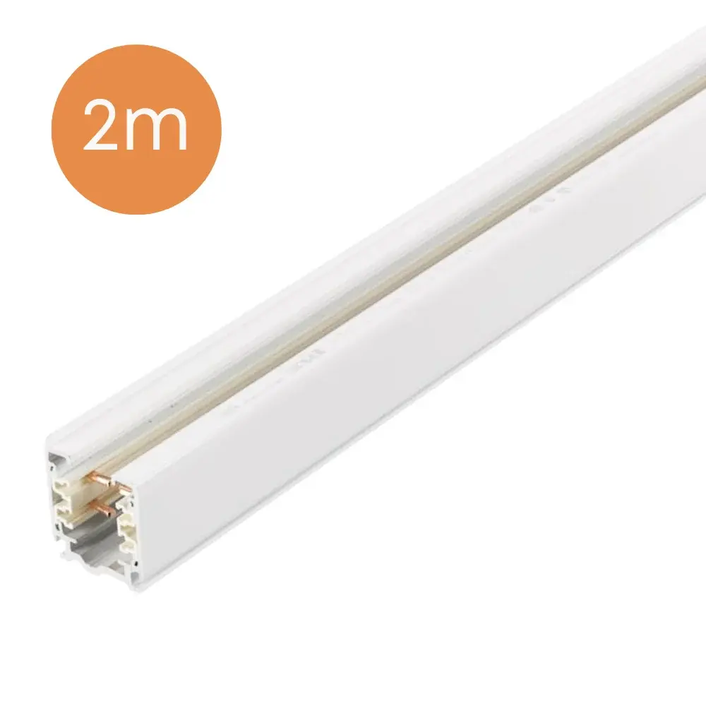 3-fase spanningsrails - opbouw - 2 meter - Wit - losse rail 3-fase spanningsrails - opbouw - 2 meter - Wit - losse rail