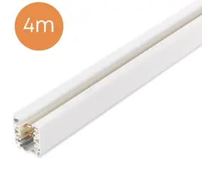 3-Phasen-Spannungsschienen - Aufbau - 4 Meter - Weiß - Einzelschiene 3-Phasen-Spannungsschienen - Aufbau - 4 Meter - Weiß - Einzelschiene