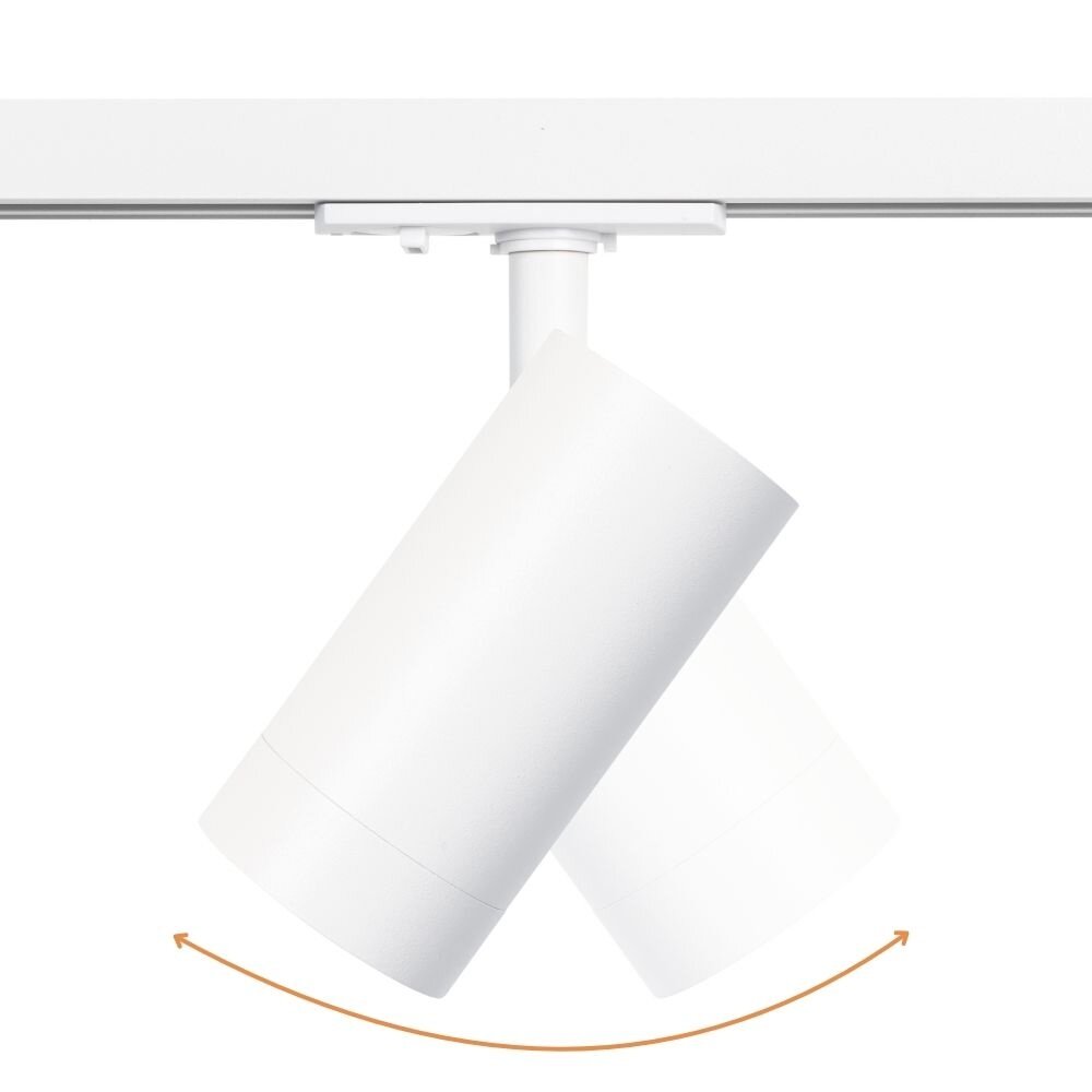 Qub Viror Mesh - 1-Phasen LED Schienenspot - GU10 - Weiß - Kompakt & Modern - Vollständig Verstellbar - Für Wohnräume Qub Viror Mesh - 1-Phasen LED Schienenspot - GU10 - Weiß - Kompakt & Modern - Vollständig Verstellbar - Für Wohnräume