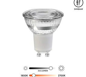 LED lichtbron GU10 - 3.6W - 1800-2700K Dim-to-Warm LED lichtbron GU10 - 3.6W - 1800-2700K Dim-to-Warm