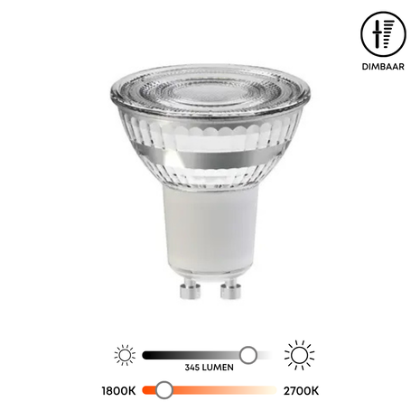 LED-Lichtquelle GU10 - 3,6 W - 1800-2700K Dimmbar zu Warmweiß