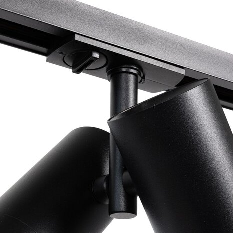 Qub 1-Fase Railverlichting - GU10 - 400cm - I-vorm - 6 Viror Duo spots - Railsysteem - Zwart