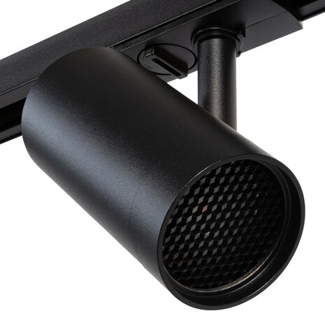Qub 1-Fase Railverlichting - GU10 - 200cm - I-vorm - 5 Viror Mesh spots - Railsysteem - Zwart