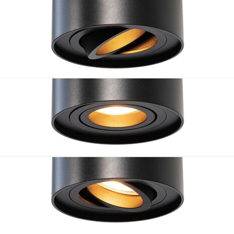 Qub  1-phase track lighting – GU10 – 300 cm – I-shape – 3 Viror Orbit spots – track system – Black