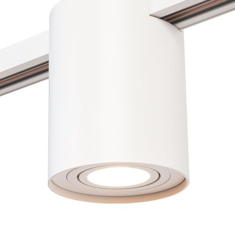 Qub 1-Fase Railverlichting - GU10 - 300cm - I-vorm - 3 Viror Orbit spots - Railsysteem - Wit