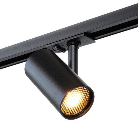 Qub Éclairage sur rail monophasé – GU10 – 300 cm – forme I – 5 spots Viror Mesh – système sur rail – Noir