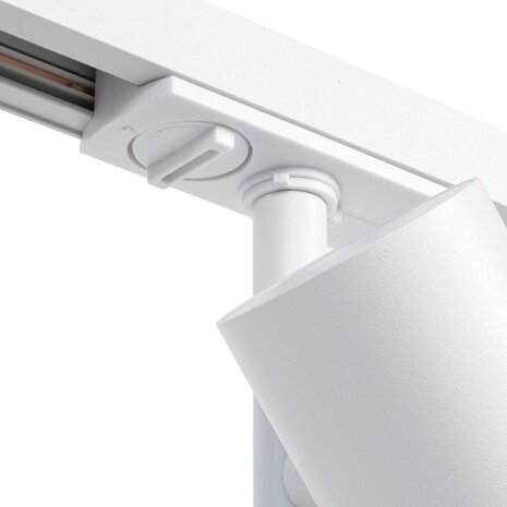 Qub Éclairage sur rail monophasé – GU10 – 300 cm – forme I – 5 spots Viror Mesh – système sur rail – Blanc