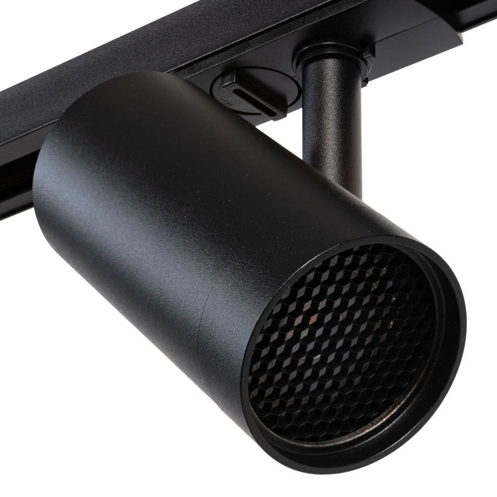 Qub 1-phase track lighting - GU10 - 300 cm - I-shape - 3 Viror Mesh spotlights - 2 pendant lights – track system – Black