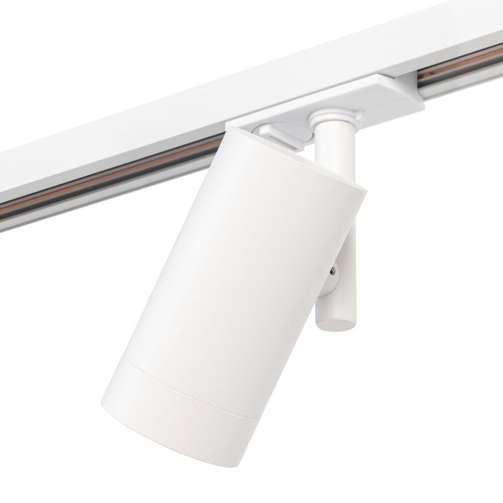 Qub Éclairage sur rail monophasé - GU10 - 300 cm - forme I - 3 spots Viror Mesh – 2 suspensions - système sur rail - Blanc