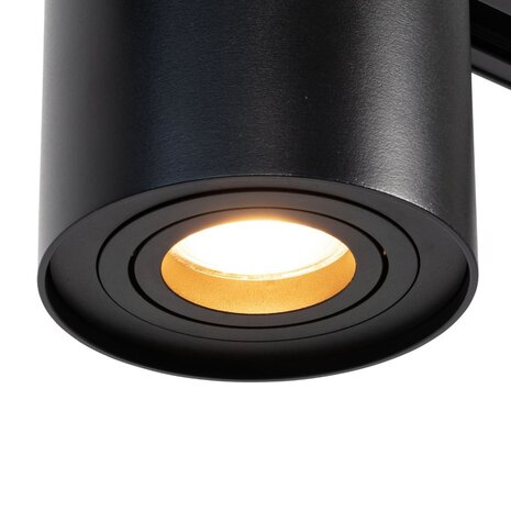 Qub 1-circuit track lighting - GU10 - 300 cm - I-shape - 2 Viror Duo spots - 2 Viror Orbit spots - track system - black