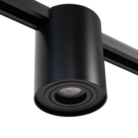 Qub 1-Phasen Schienenbeleuchtung - GU10 - 300 cm - I-Form - 2 Viror Duo Spots - 2 Viror Orbit Spots - Schienensystem - Schwarz