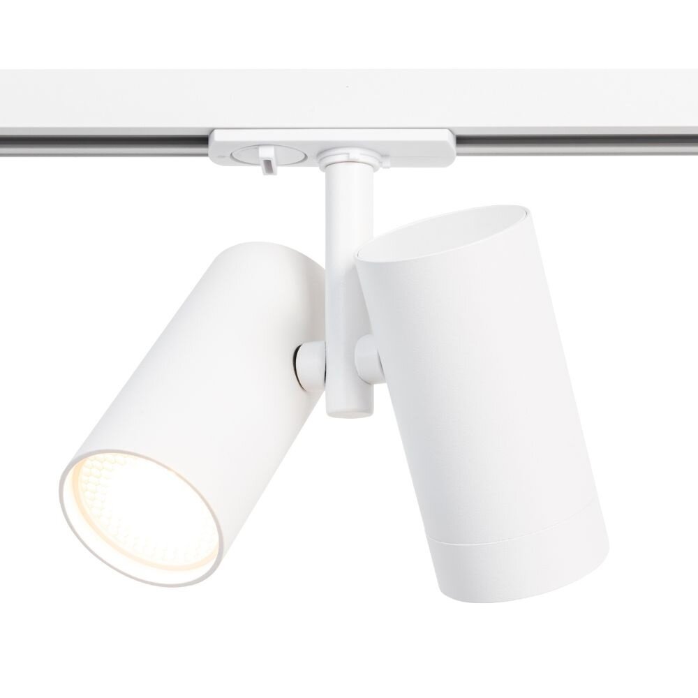 Qub  1-Phasen Schienenbeleuchtung – GU10 – 600cm – I-Form – 3 Viror Duo Spots – 3 Pendelleuchten – Schienensystem – Weiß