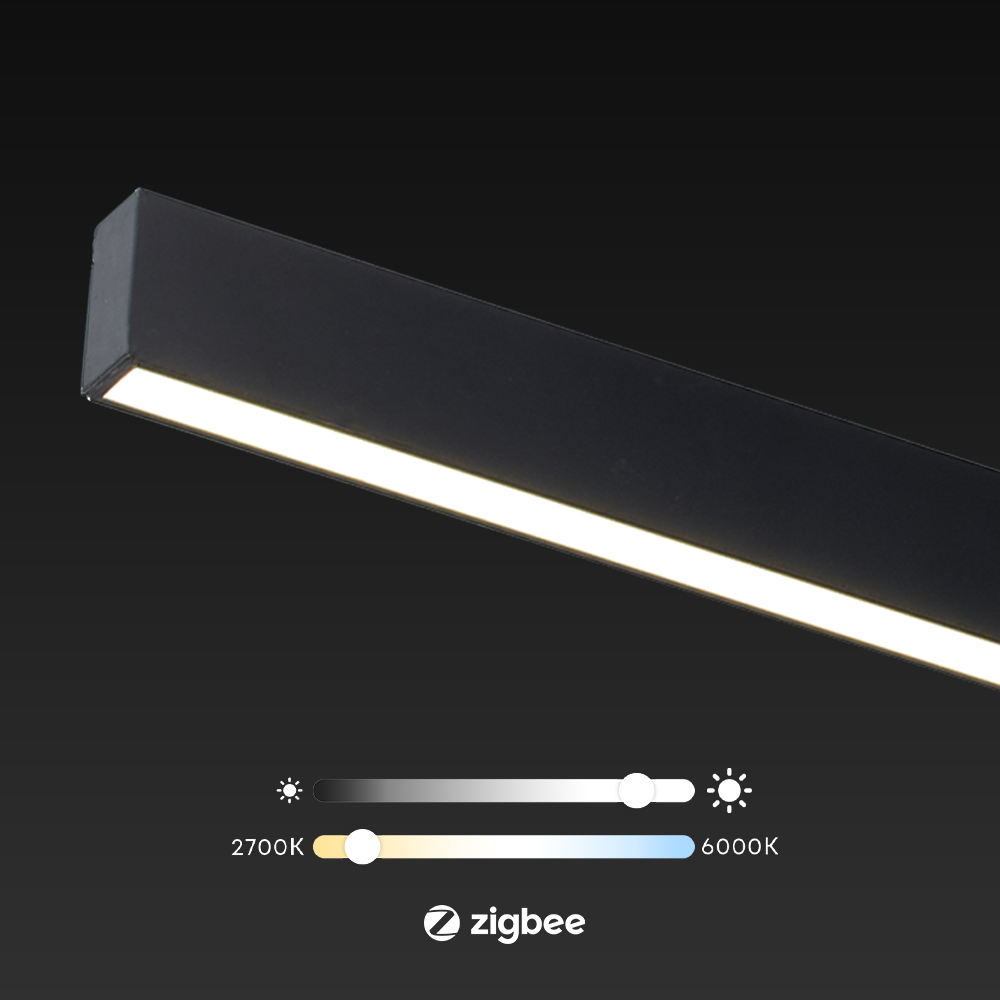 Qub Line Stripe 90 Zigbee Smart - Magneet Railverlichting - 48V - Zwart - LED strip voor railverlichting Qub Line Stripe 90 Zigbee Smart - Magneet Railverlichting - 48V - Zwart - LED strip voor railverlichting