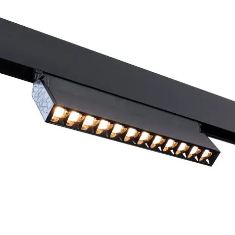 Qub Verstelbare Line Dots 12  - Magneet Railverlichting - 48V - Zwart - Zigbee