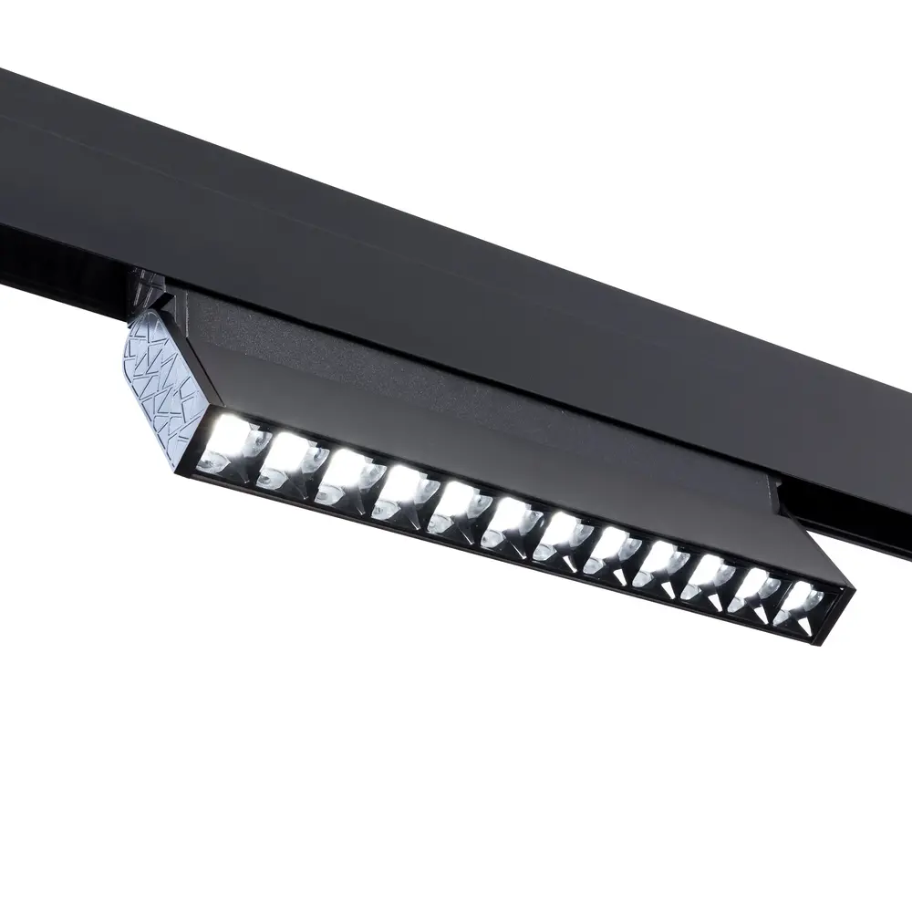 Qub Verstellbare Line Dots 12 - Magnetische Schienenbeleuchtung - 48V - Schwarz - Zigbee