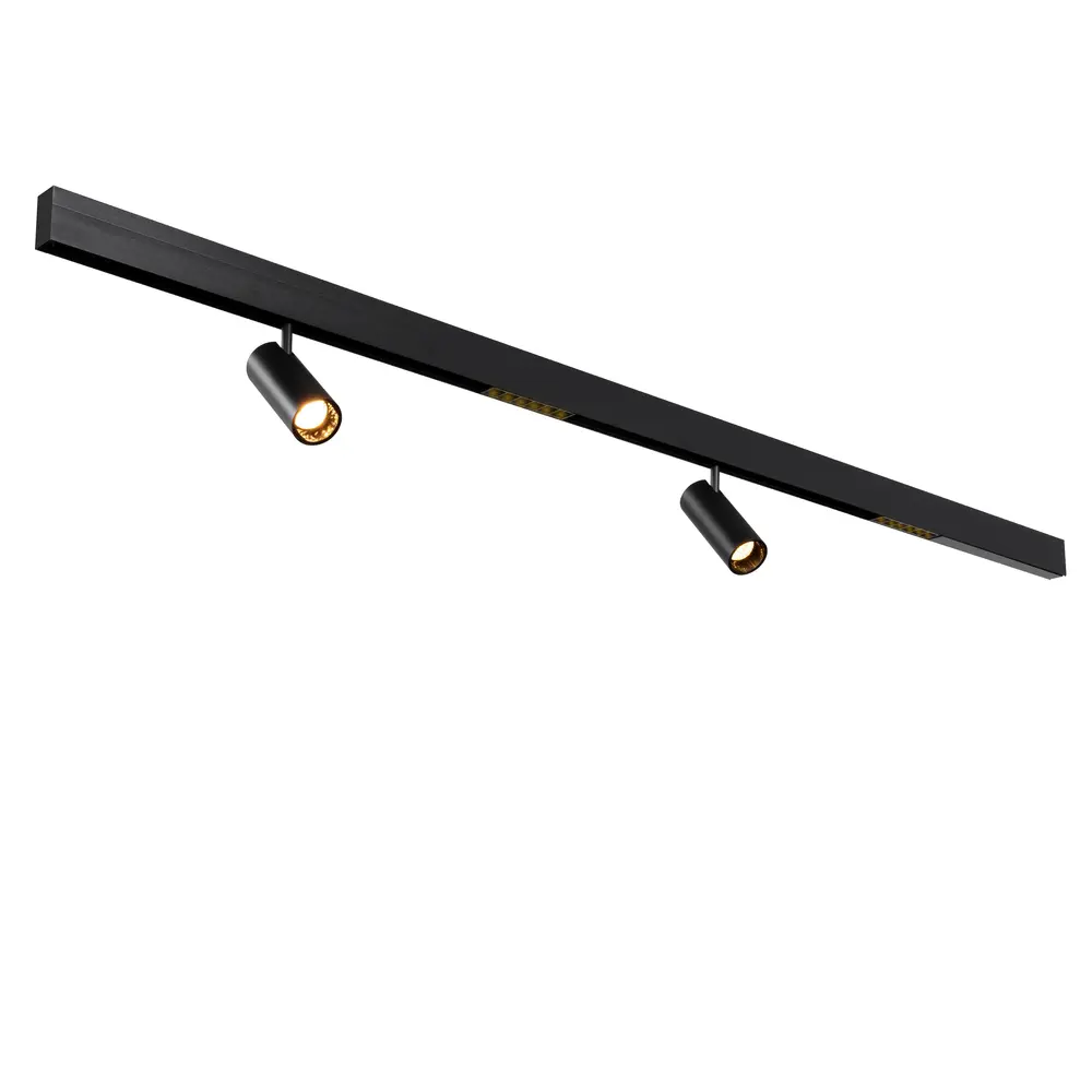 Qub Rail Magnétique Line - 2 Mètres - 2x Spot de Rail Simple + 2x Line Dots 6 - Noir - Zigbee - Éclairage Intelligent