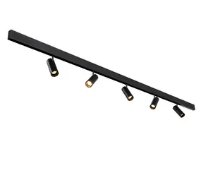 Qub Line Rail Magnétique - 2 Mètres - 5x Spot sur Rail Single - Noir - Zigbee - Éclairage Intelligent Qub Line Rail Magnétique - 2 Mètres - 5x Spot sur Rail Single - Noir - Zigbee - Éclairage Intelligent
