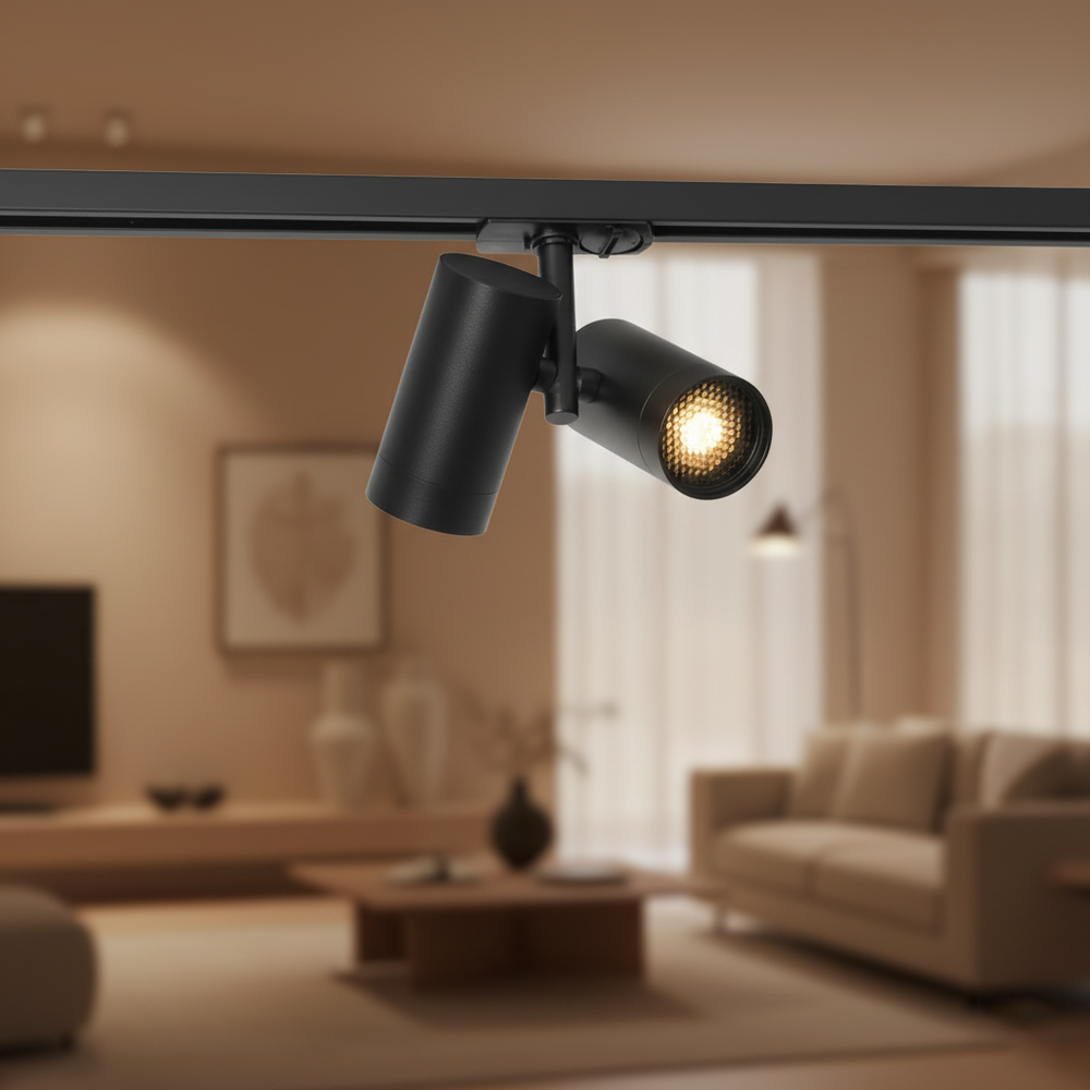 Viror Duo – Double GU10 Track Light – Black – Single Circuit Track Lighting