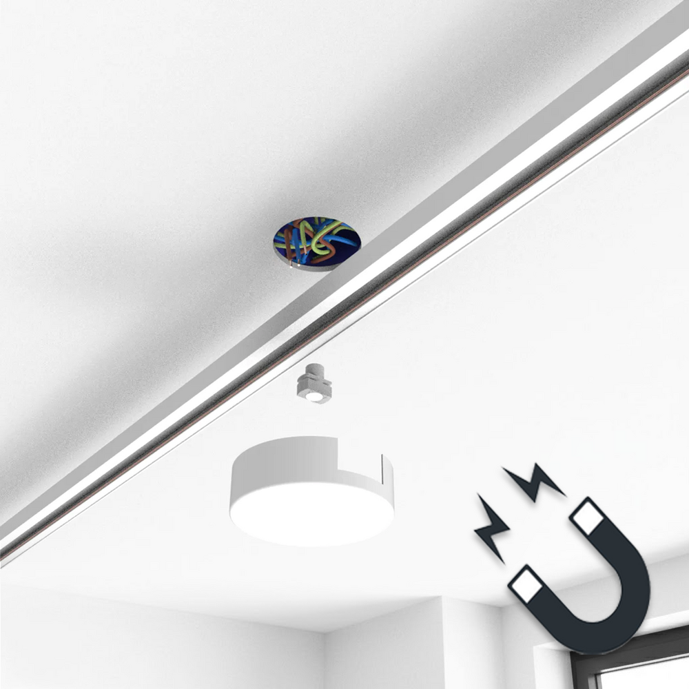 Round Ceiling Plate for 1-Circuit Track Lighting – White Round Ceiling Plate for 1-Circuit Track Lighting – White