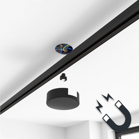 Round Ceiling Plate for 1-Circuit Track Lighting – Black Round Ceiling Plate for 1-Circuit Track Lighting – Black