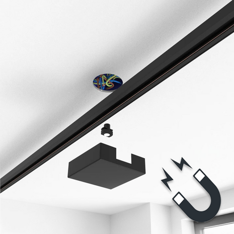 Qub Plafonnier carré pour rail monophasé – Noir Qub Plafonnier carré pour rail monophasé – Noir