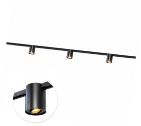 Qub Track Lighting Set 300cm 3 Viror Orbit Spots GU10 Black