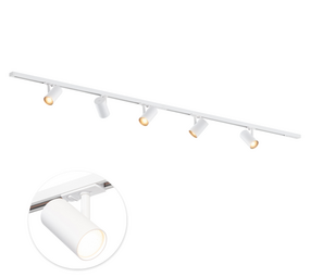Qub Track Lighting Set 200 cm with 5 Viror Mesh Spots GU10  White