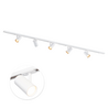 Qub Éclairage sur rail monophasé – GU10 – 200 cm – forme I – 5 spots Viror Mesh – système sur rail – Blanc