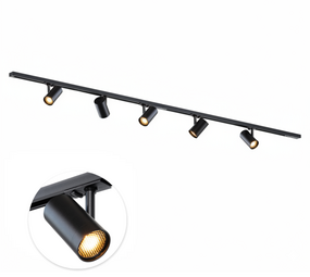 Qub Schienensystem 200 cm 5 Viror Mesh Spots GU10 Schwarz