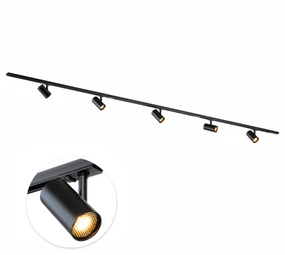 Qub Track Lighting Set 300 cm with 5 Viror Mesh Spots GU10  Black