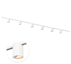 Qub Kit d’éclairage sur rail 400 cm avec 6 Viror Orbit GU10  Blanc