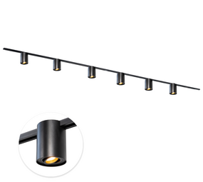 Qub Track Lighting Set 400 cm with 6 Viror Orbit Spots GU10  Black