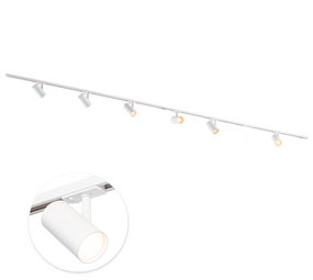 Qub Schienensystem 400 cm 6 Viror Mesh Spots GU10 Weiß Qub Schienensystem 400 cm 6 Viror Mesh Spots GU10 Weiß
