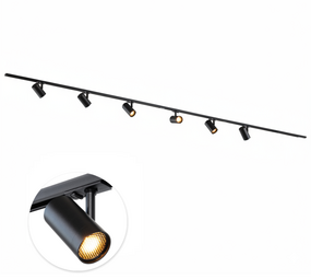 Qub Schienensystem 400 cm 6 Viror Mesh Spots GU10 Schwarz