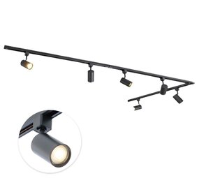 Qub Focus III 400cm 6 Spots L-vorm GU10 Railverlichting Zwart Qub Focus III 400cm 6 Spots L-vorm GU10 Railverlichting Zwart
