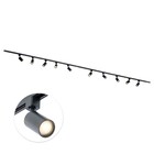 Qub Focus III - 1-Circuit Track Lighting - GU10 – 600cm – I-Shape - 10 Spots - Track System - Black