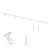 Qub Focus III Track Lighting 6 Spots and 2 Pendant Lights White - 400cm - I-Shape