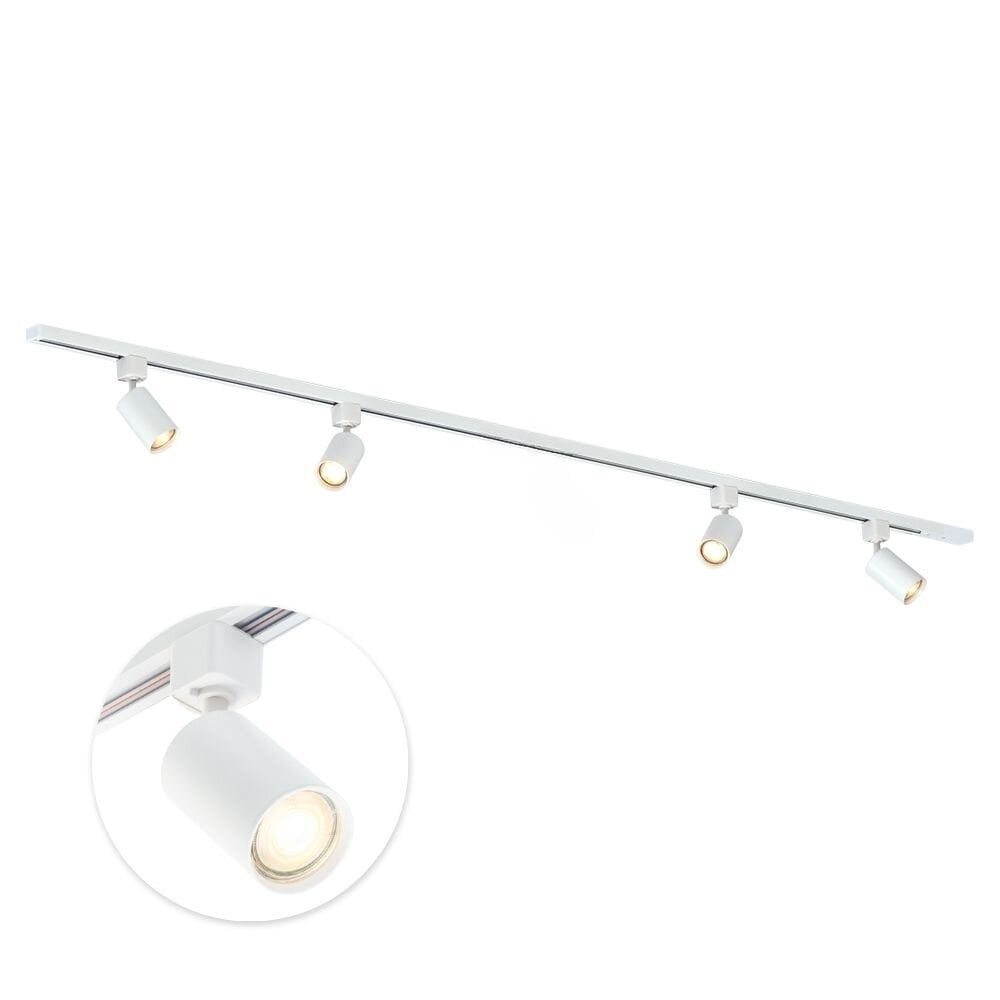 Qub Qub Focus III Monophasé Luminaire Plafonnier LED – 200cm - 4x GU10 Spot Sur Rail - 2x 1m Barre de Spot Plafond – I-Form - Plafonnier intérieur Blanc Moderne – Spots et Rails de Spots Qub Qub Focus III Monophasé Luminaire Plafonnier LED – 200cm - 4x GU10 Spot Sur Rail - 2x 1m Barre de Spot Plafond – I-Form - Plafonnier intérieur Blanc Moderne – Spots et Rails de Spots