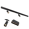 Qub Line Magnetic Track - 2 Metres - 2x Railspot Single + 2x Line Dots 6 - Black - Zigbee - Smart Lighting Qub Line Magnetic Track - 2 Metres - 2x Railspot Single + 2x Line Dots 6 - Black - Zigbee - Smart Lighting