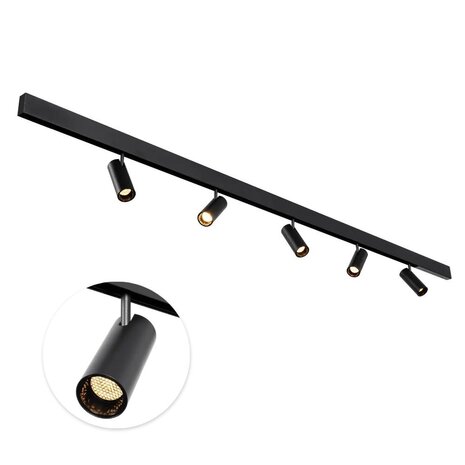 Qub Qub Line Magnet Schienensystem – 3 m – 5x Magnetischer Railspot Single – Schwarz – Zigbee-kompatibel – Smart Beleuchtungssystem