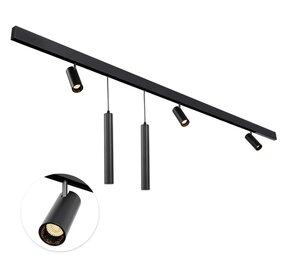 Qub Line Magnetic Rail - 2 Metres - 3x Railspot Single + 2x Pendant Lamp