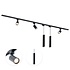 Focus III 300cm 3 Spotlights and 2 Pendant Lamps GU10 Track Lighting Black