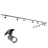 Qub Focus III 500cm 10 Spotlights GU10 L-Shape Track Lighting Black