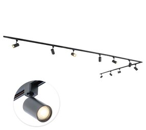Qub Focus III 500cm 10 Spotlights GU10 Track Lighting Black Qub Focus III 500cm 10 Spotlights GU10 Track Lighting Black