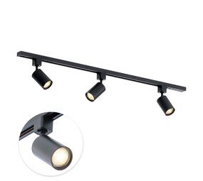 Qub Focus III 100 cm 3 Spots GU10 Schienenbeleuchtung Schwarz Qub Focus III 100 cm 3 Spots GU10 Schienenbeleuchtung Schwarz