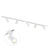 Qub Qub Focus III Monophasé Luminaire Plafonnier LED – 200cm - 5x GU10 Spot Sur Rail - 3x 1m Barre de Spot Plafond –  I-Form - Plafonnier intérieur Blanc Moderne – Spots et Rails de Spots